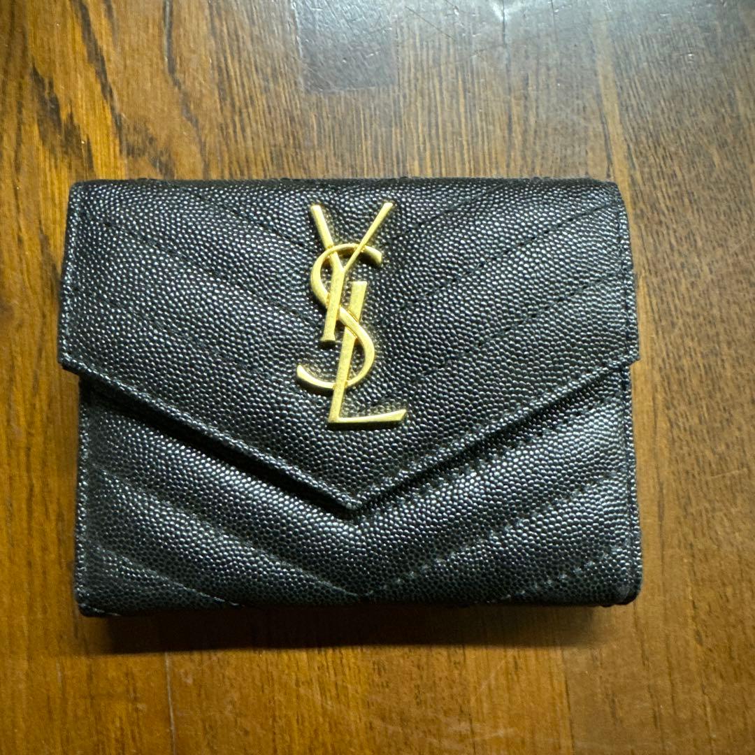 y*中様 YSL ブラック 三つ折り財布