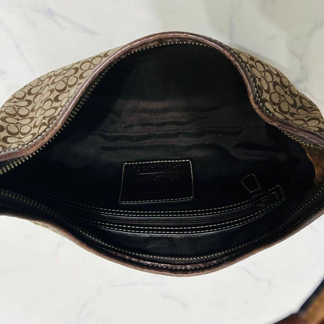 コーチ　ホーボー　ワンショルダーバッグ　スエード　キャンバス　シグネチャー