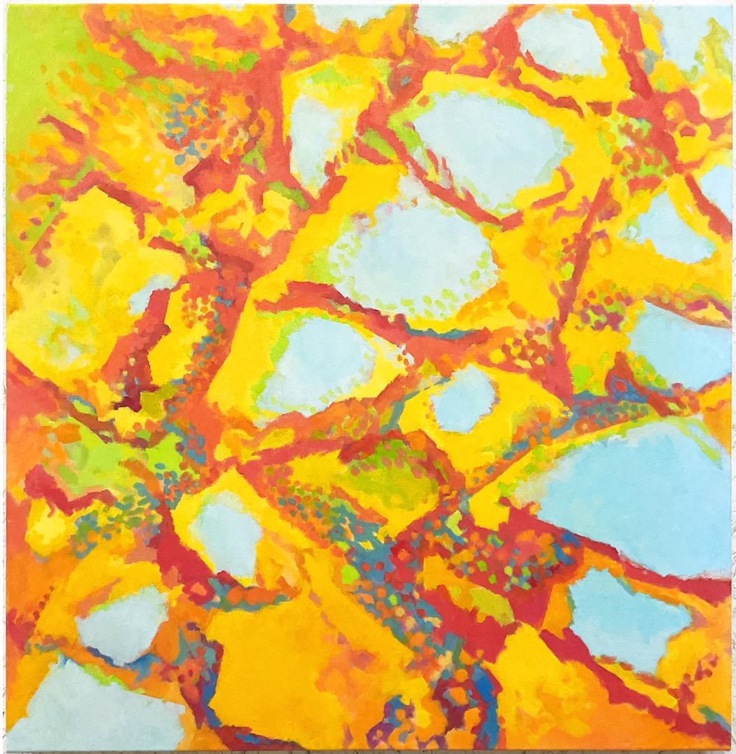 絵画 872 油絵/抽象画風/自然の造形/ひび割れ/S15号