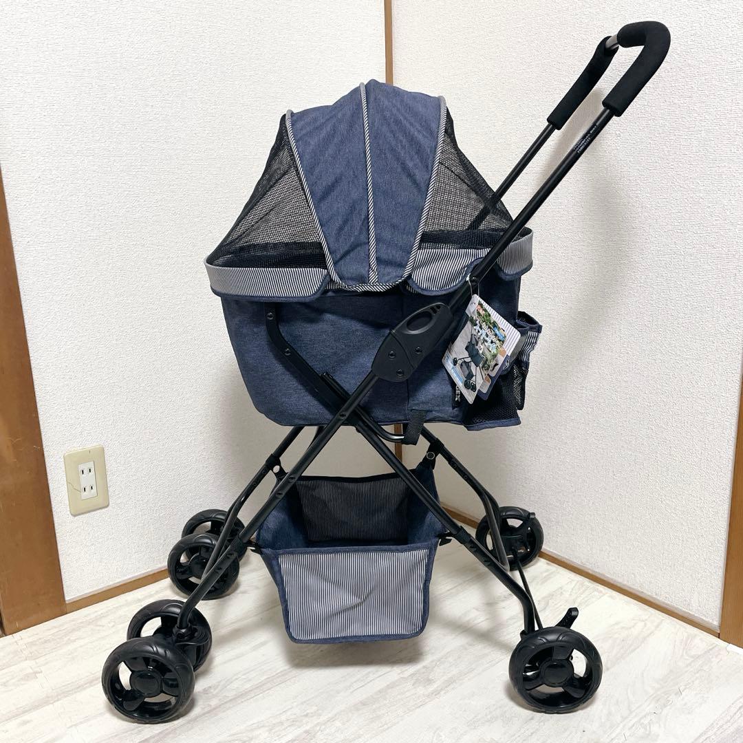 新品 タグ付き GEX わんわんカート スーパーライト 犬用カート デニム柄