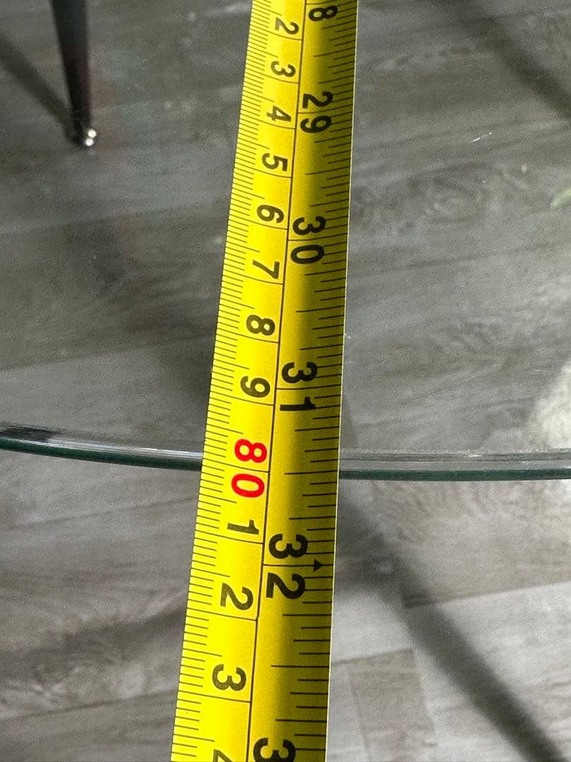 丸テーブル オシャレ 強化ガラス テーブル ラクラク組立 新品 未使用