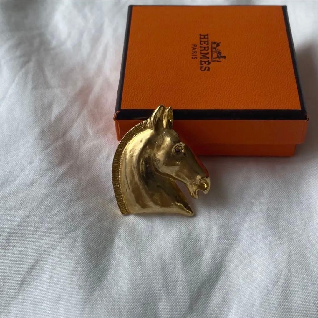 エルメス　ホースヘッド　ブローチ　HERMES 馬　ホース　ヴィンテージ　レア