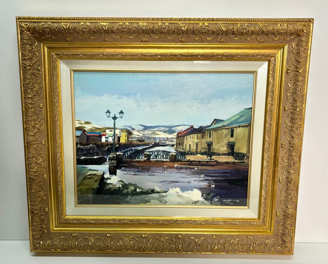 y*o様 #松田小夜子「早春の運河」油彩画　額装 直筆サイン