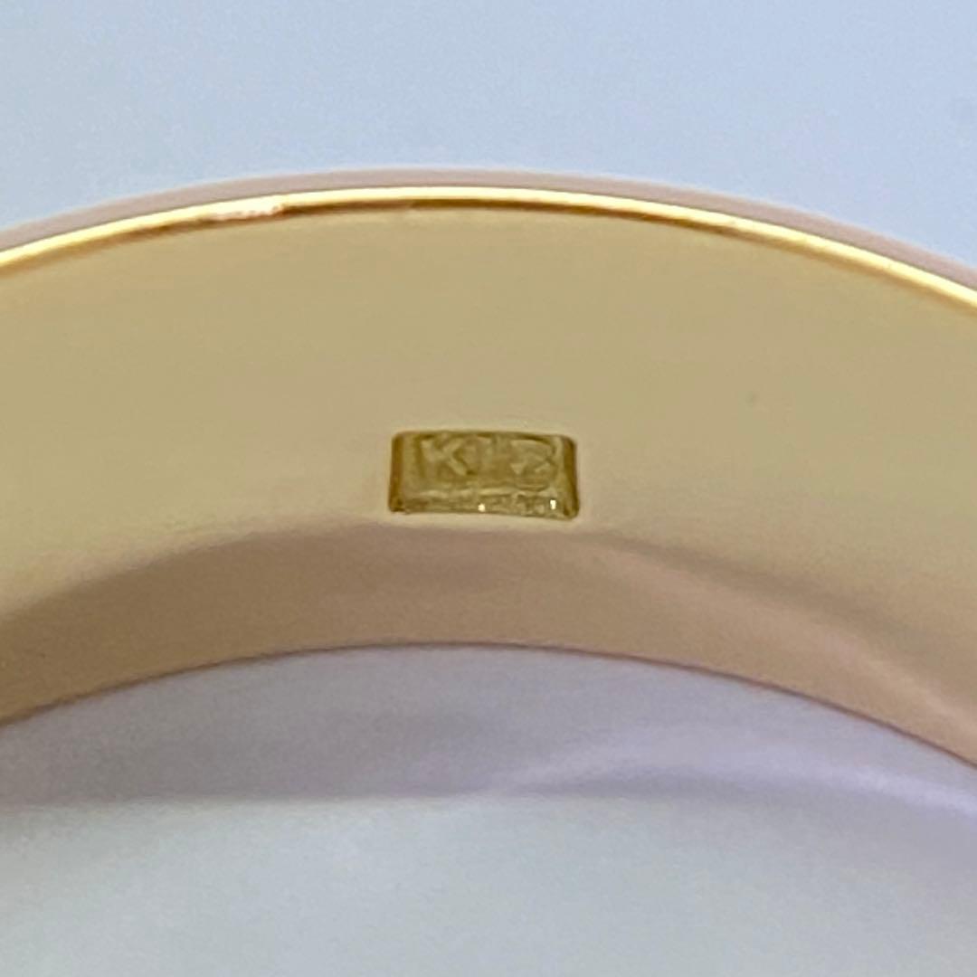 K18イエローゴールド　平打ちリング　サイズ15.3号　18金　6mm幅
