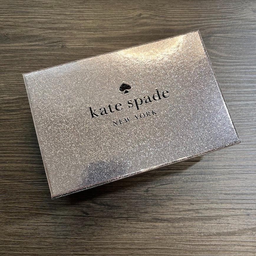 ケイトスペード ニューヨーク グリッター 二つ折り財布 キラキラ グリーン 箱付