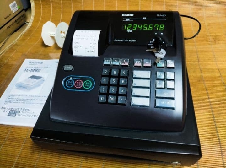 カシオレジスター　TE-M80　中古品　人気機種感熱紙　送料無料　536600