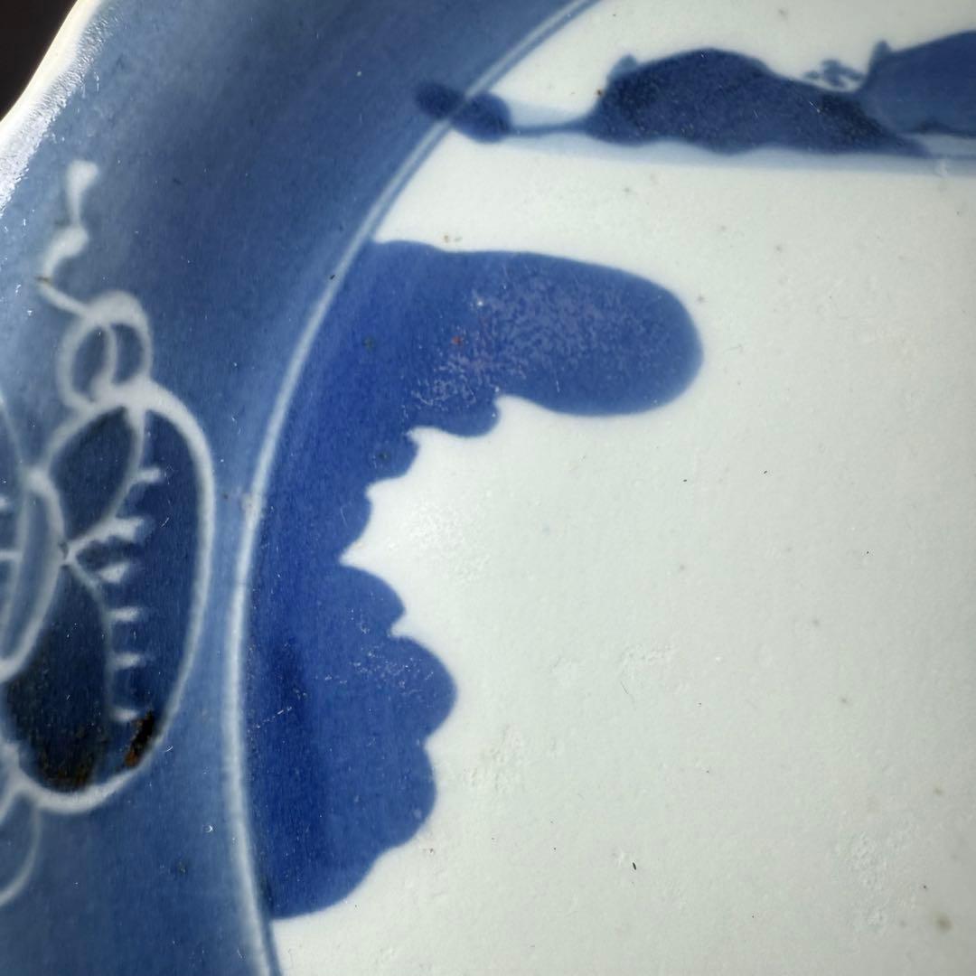 古伊万里　染付　墨弾き　小槌宝珠文　七寸皿　9枚　古陶を楽しむ　古美術