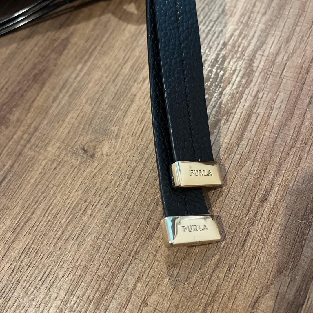 美品フルラ シエナ ホーボー 2way シボ革 ショルダーバッグ ブラック