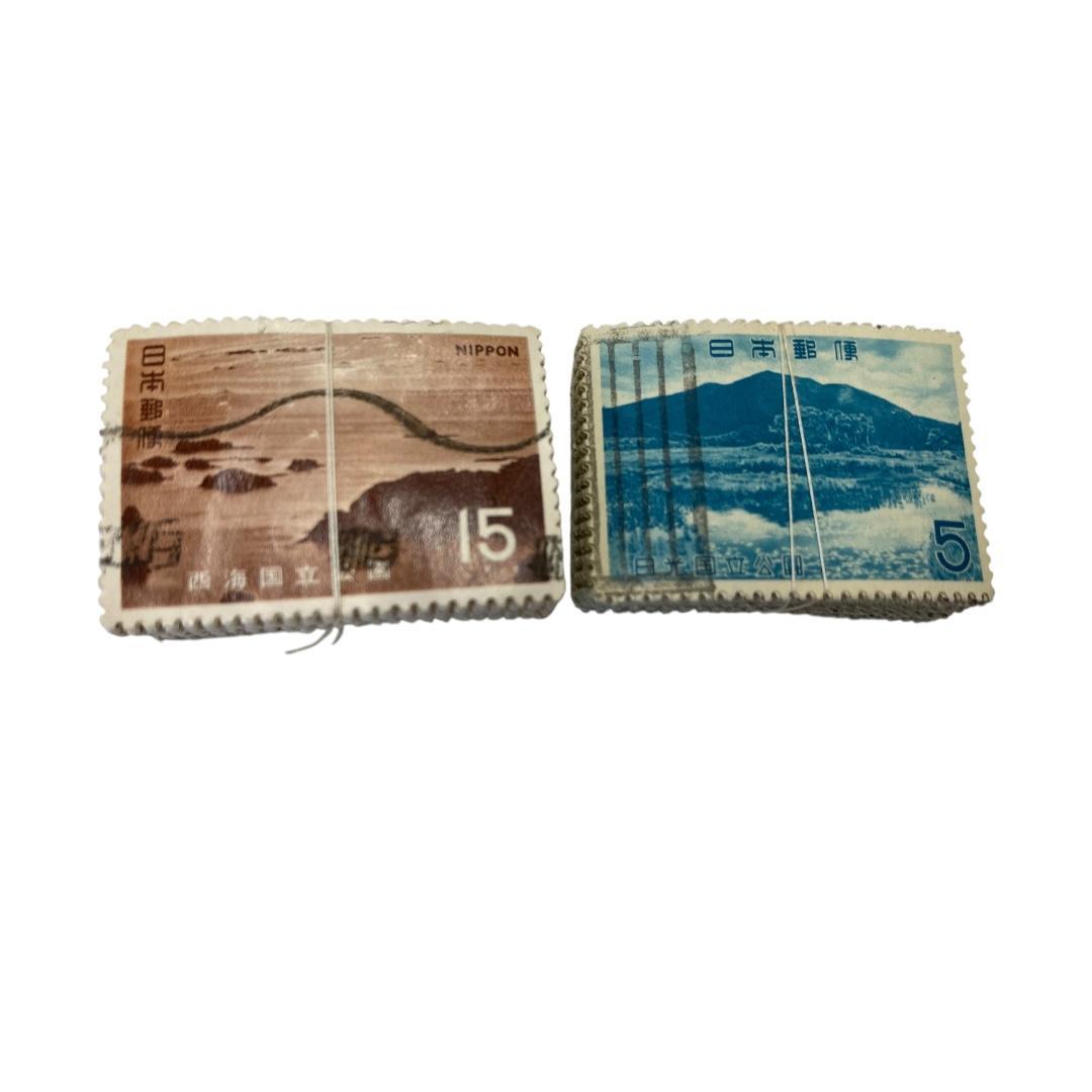 使用済み切手　国立公園記念切手　8種各約100枚づつ　dd064
