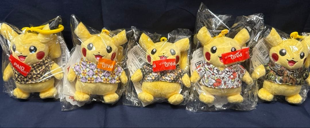 インドネシア　ピカチュウ　ぬいぐるみ　5点セット