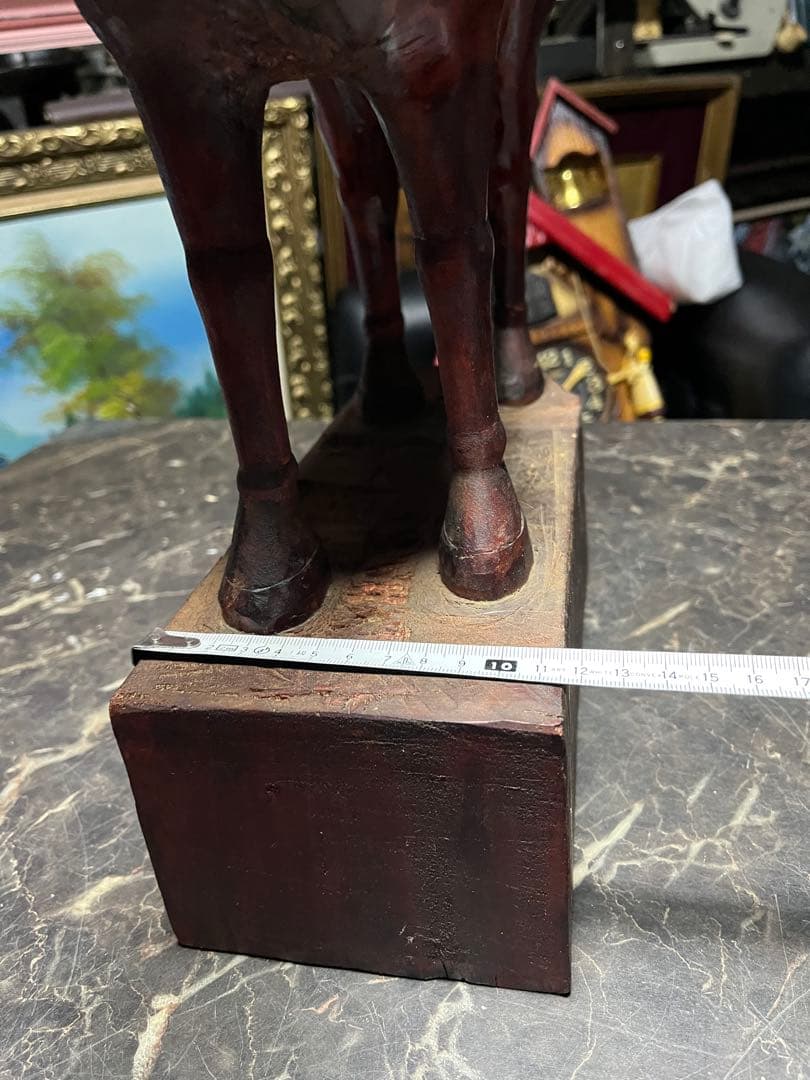 馬の木彫り、木彫り馬、馬の彫刻、 道産子馬木彫り、一点物き彫り