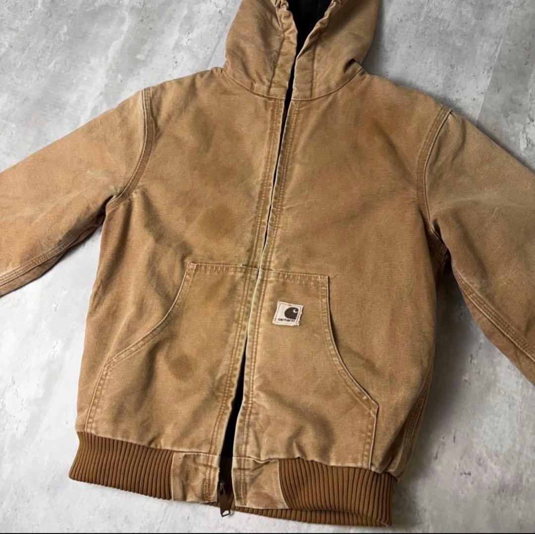 Carhartt カーハート ダック地 アクティブパーカー ブラウン KIDS