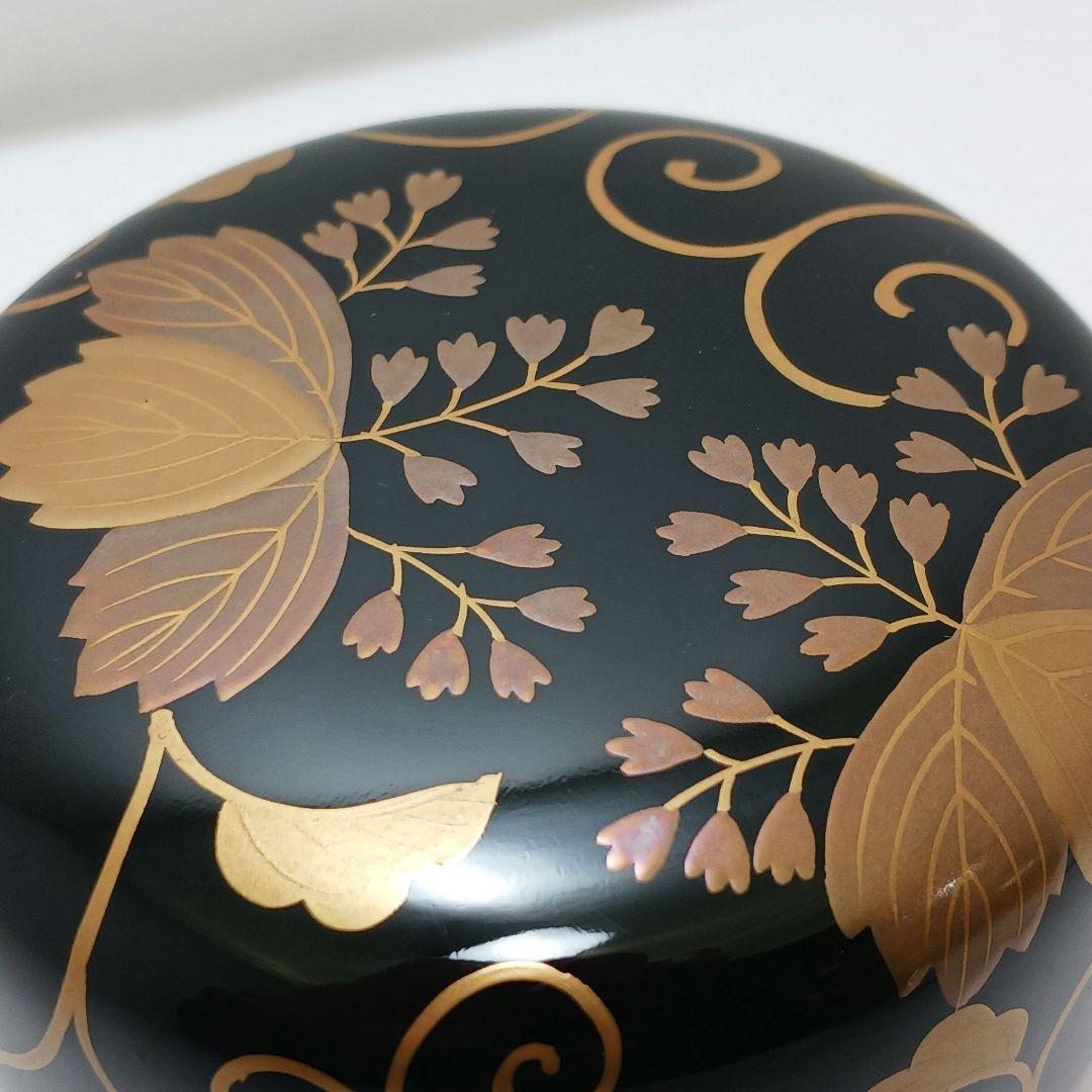 Y3030-7 茶道具 佐一郎作 金蒔絵 桐唐草蒔絵 中棗 共箱　YY