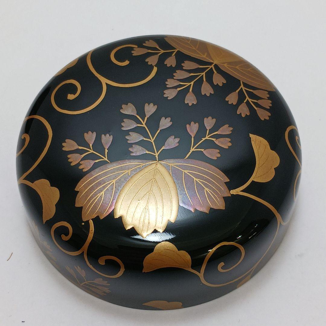 Y3030-7 茶道具 佐一郎作 金蒔絵 桐唐草蒔絵 中棗 共箱　YY