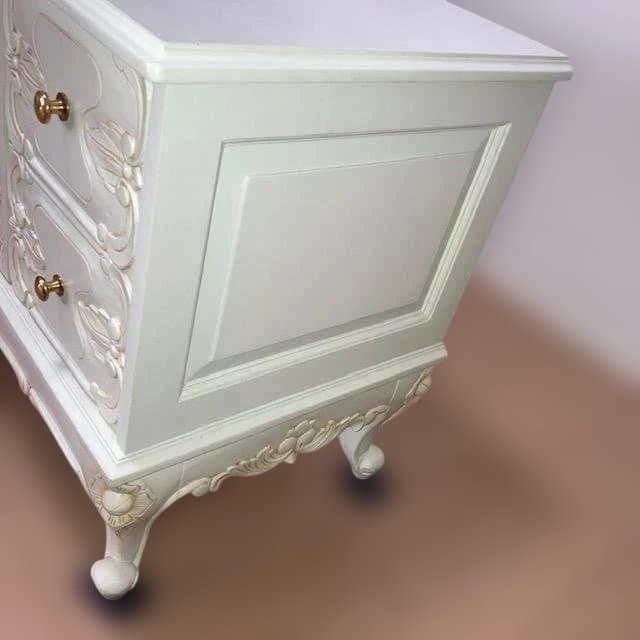 ロココ調 ローボード ホワイト 白 木製 テレビ台 猫脚 プリンセス 姫系家具