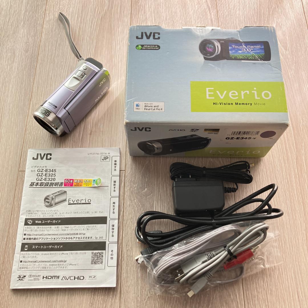 【美品】VictorビデオカメラEverio　JVC GZ-E345-V