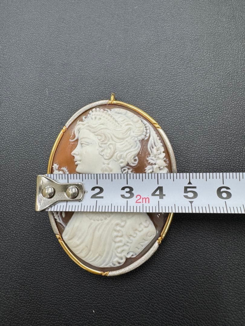 K18 カメオ ペンダント ブローチ