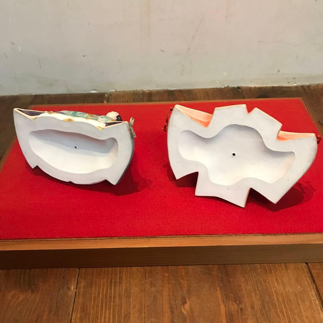 美品　陶器　雛人形　男雛　女雛　細工が細かく丁寧な作り　ひな祭り　台座付き