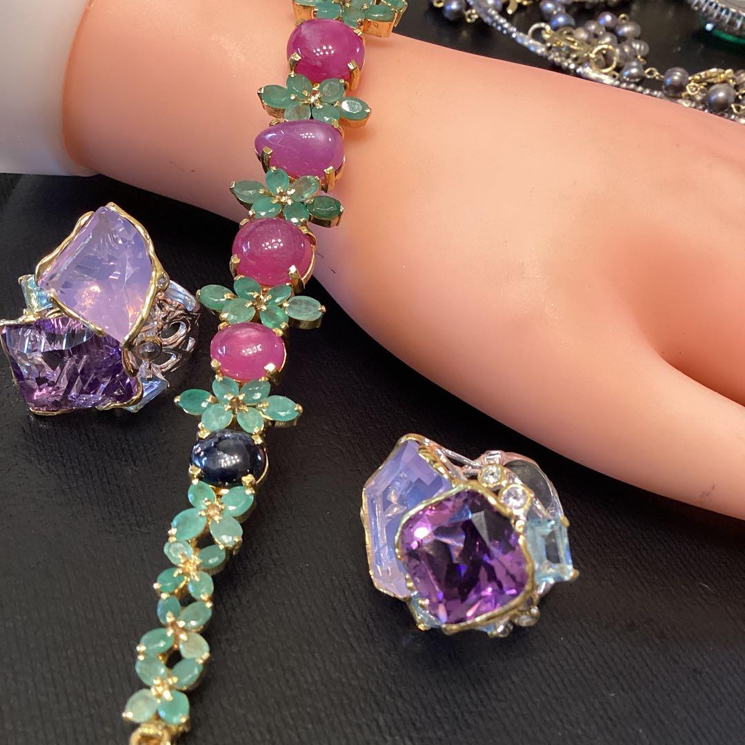 コスメラルダ❣️お取り置き アメシスト&ラベンダークオーツリング