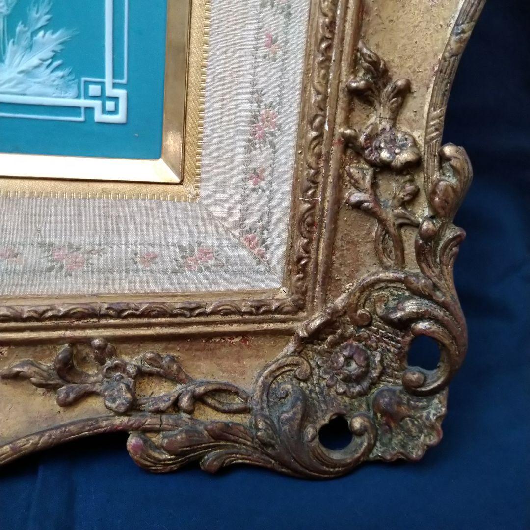 メトラッハ(METTLACH)額装陶板画パテシュールパテ『ニンフとキューピッド』