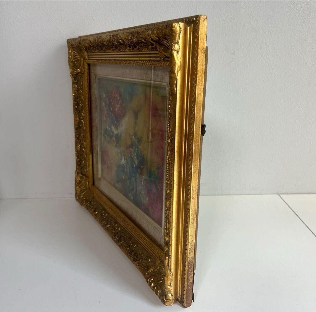 杉本ひろみ　 とりと華 国際現代美術家協会理事　1990真作　抽象画