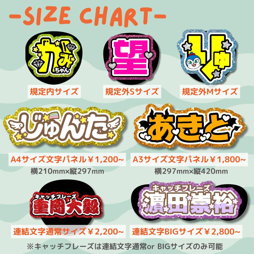 みゅう。プロフ確認　オーダー　うちわ文字　団扇屋さん　連結　文字パネル