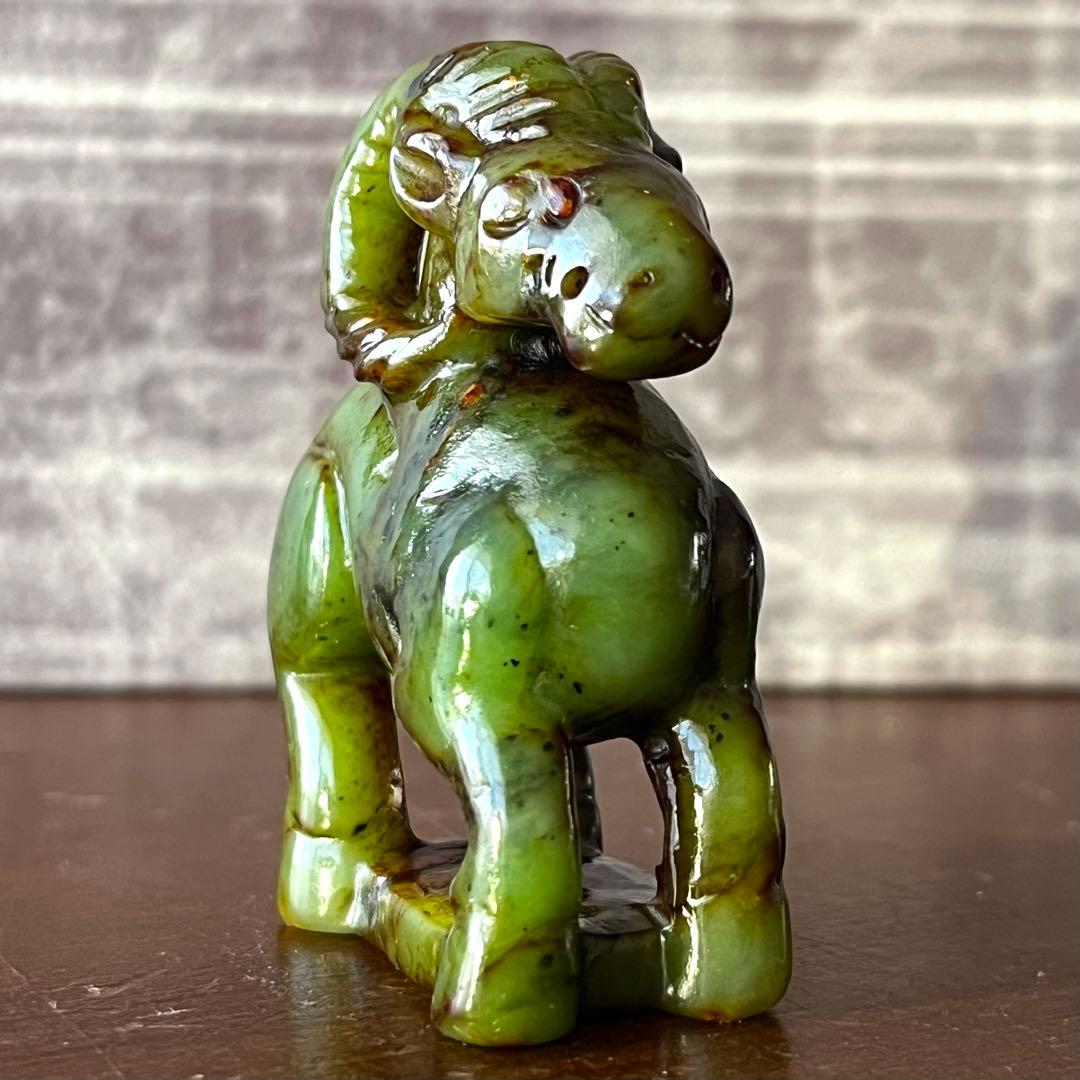 高品質 和田玉 碧玉 古翡翠 彫刻 羊 ネフライト 軟玉 アンティーク 希少品