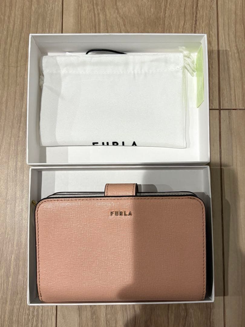 FURLA 二つ折り財布 ピンクベージュ