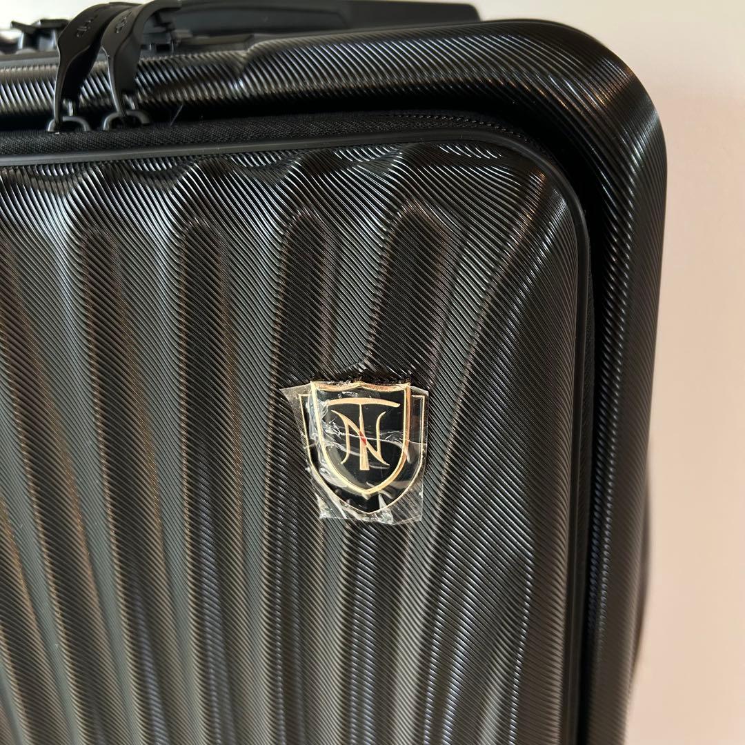 【Sブラック】スーツケース 機内持ち込み フロントオープン USB充電　キャリー