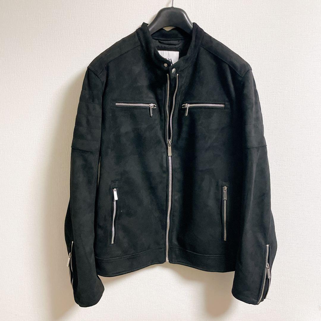 ZARA スエード調　シングルライダースジャケット　ザラ　バイカー　ザラ