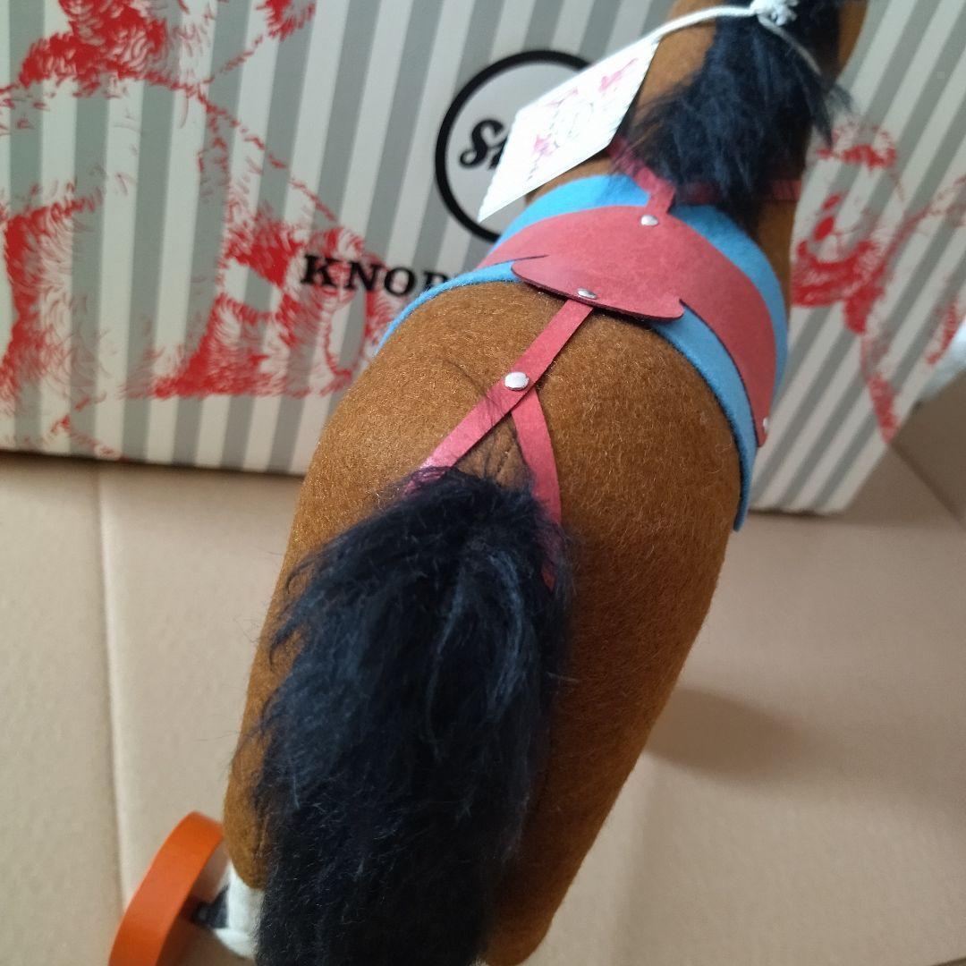 【新品・ギフトBOX付】シュタイフ 木馬のぬいぐるみ お孫さんへの贈り物に