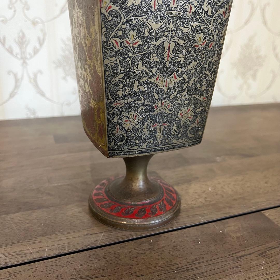 【アンティーク】真鍮製？ 花瓶 花器 花入 オブジェ 古道具 古美術 骨董品