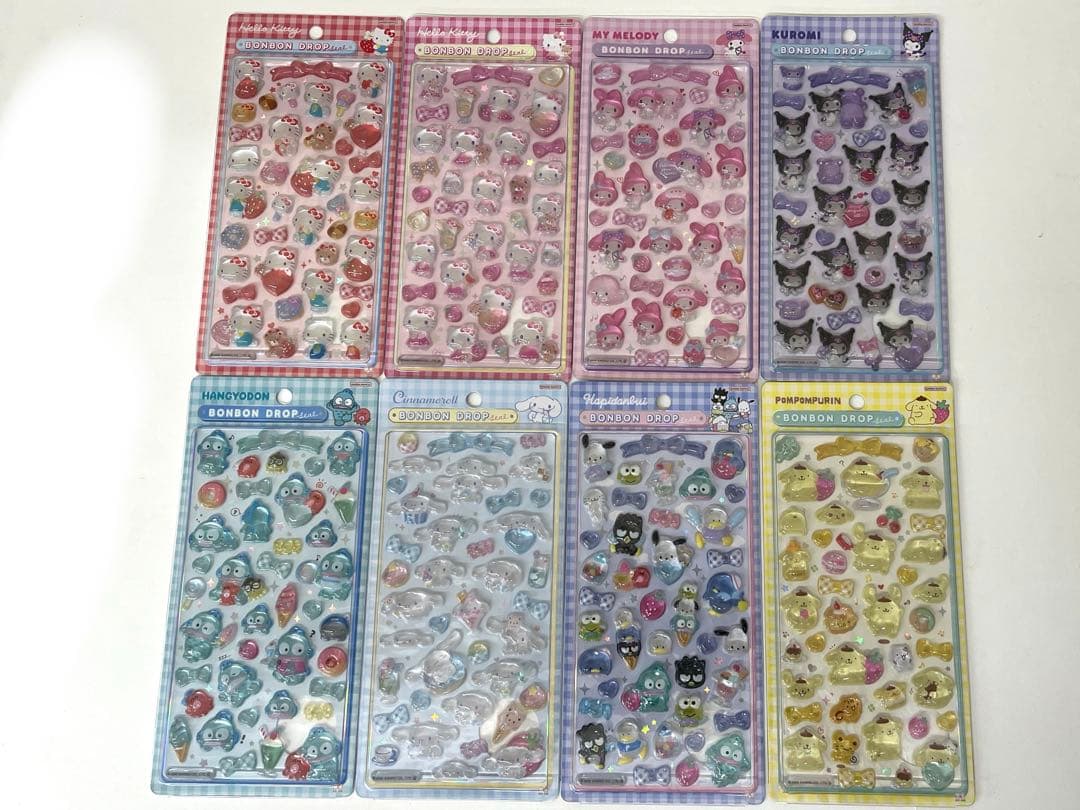【正規品】サンリオ　ボンボンドロップシール　8種コンプリート