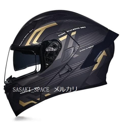 新品　バイク ダブルレンズ システム 内蔵レンズ フルフェイスヘルメット　L