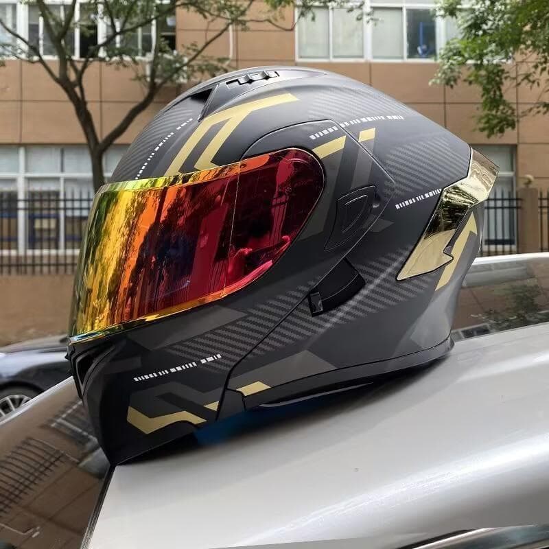 新品　バイク ダブルレンズ システム 内蔵レンズ フルフェイスヘルメット　L