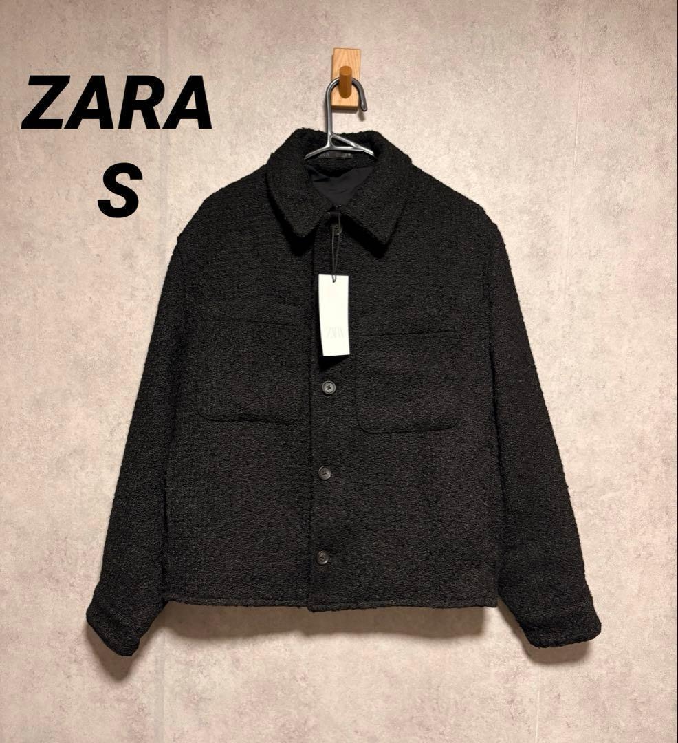 ZARA ザラ ポケット付きテクスチャードシャツジャケット S