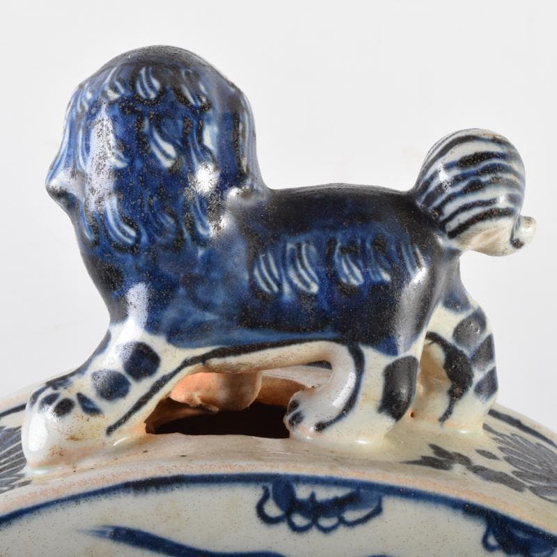 Khiêm Bỉnh　中国　青花　雲龍蓮花文　扁壷　V　7019A