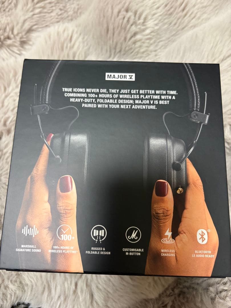 美品　Marshall Major V ワイヤレスヘッドフォン　ブラック