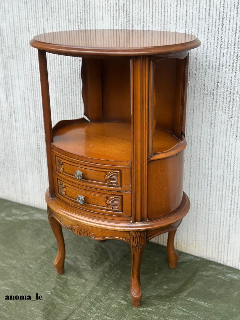 【ラウンドチェスト】イタリア　カブリオールレッグ　コンソール　キャビネット