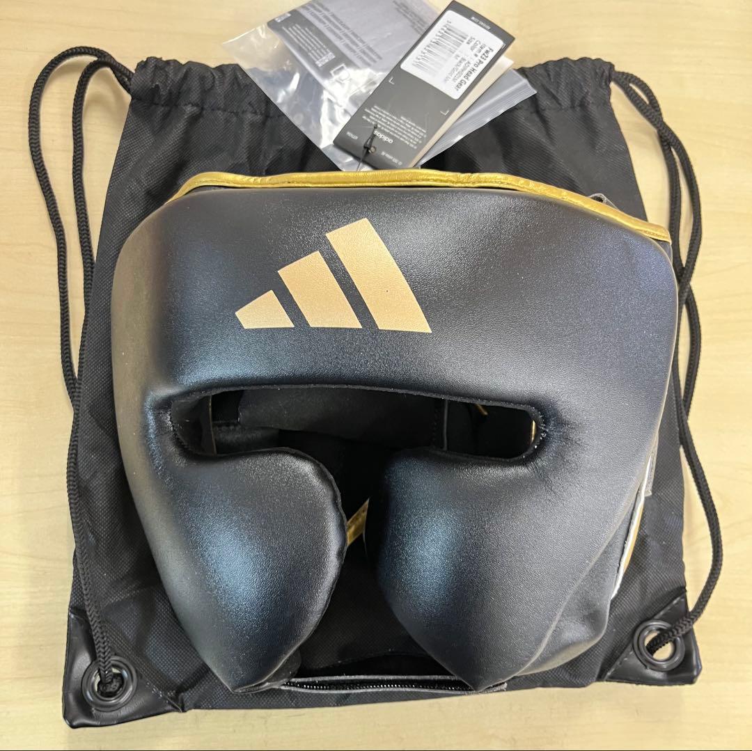 アディダス　ヘッドギア　ブラックゴールド　エマサイズ