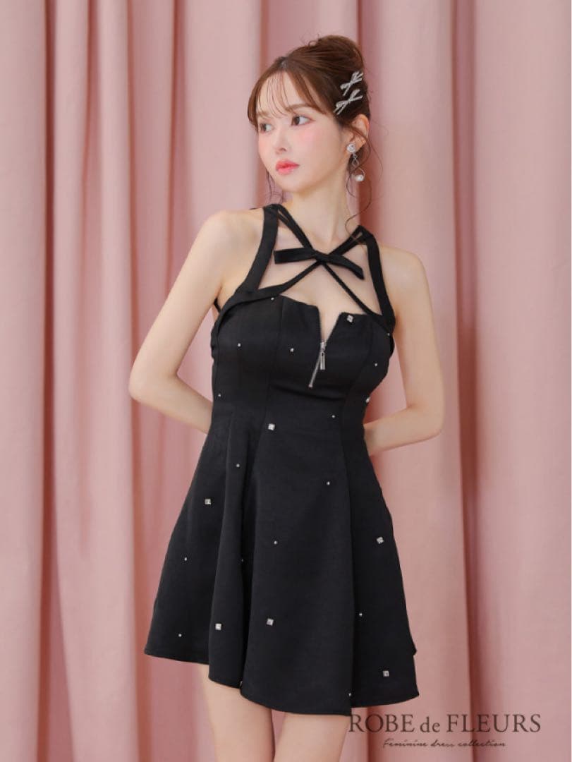 ROBE de FLEURS ブラックドレス S