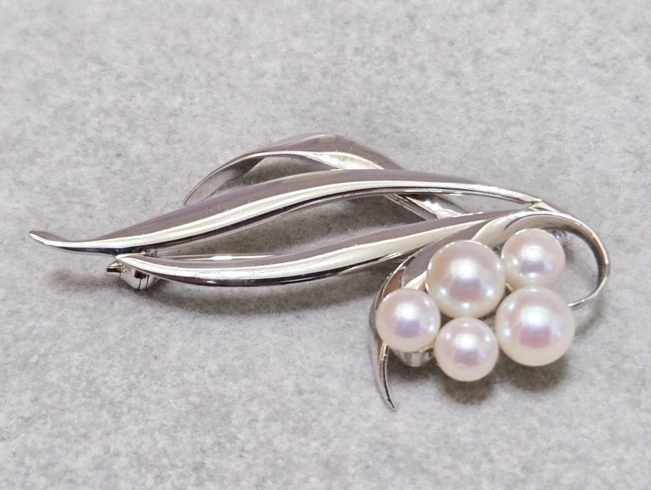 MIKIMOTOミキモト SV あこや真珠ブローチ パール 本真珠　42034