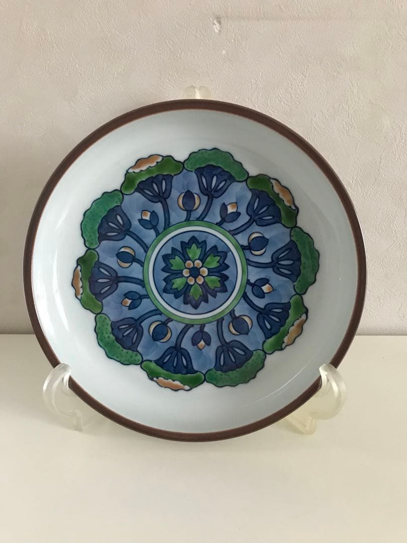【新品】　希少品【新品・源右衛門】有田焼　染錦絵　飾り皿　深皿　木箱付き