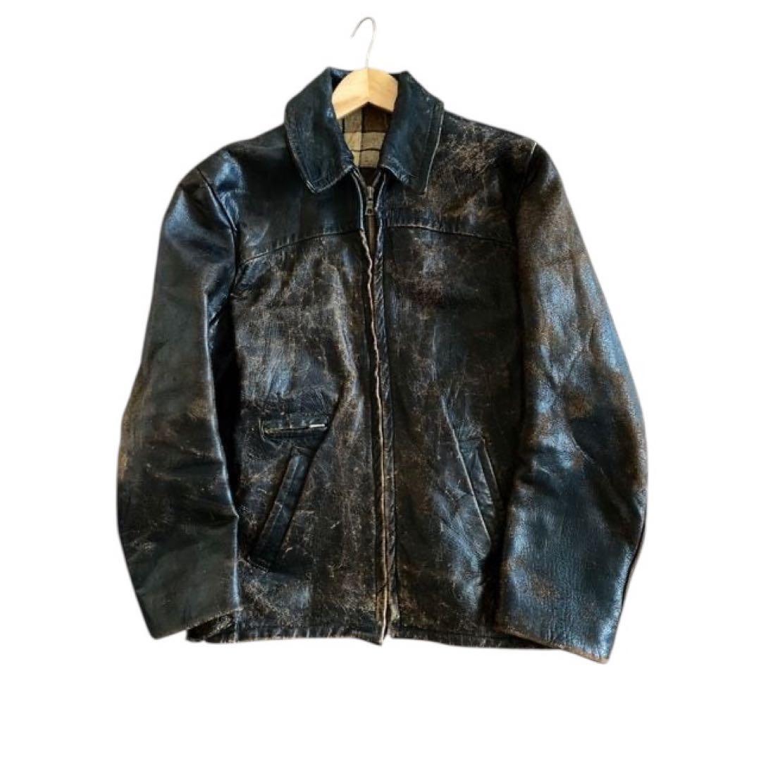 超希少✨　50s EUライダースジャケット　レザー ヴィンテージ　デッドストック
