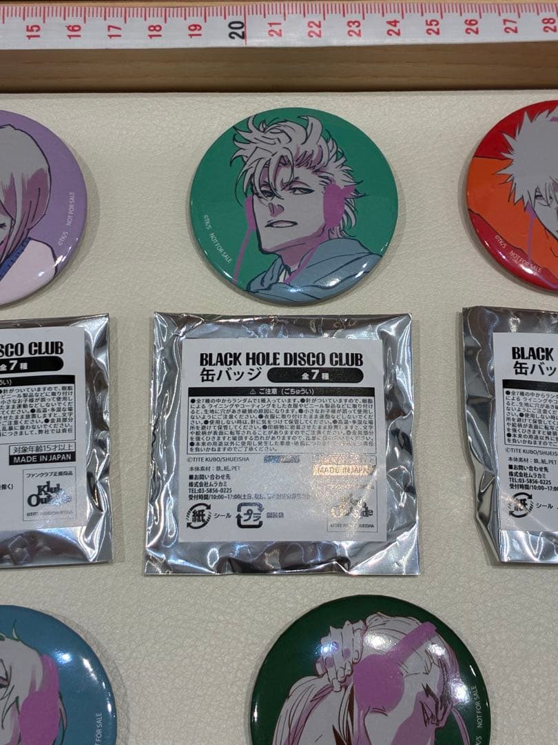BLEACH BHDC DISCO おにぎりファンクラブ缶バッジ7種セット