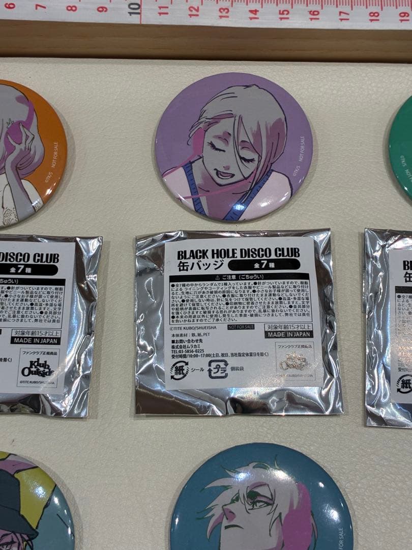 BLEACH BHDC DISCO おにぎりファンクラブ缶バッジ7種セット