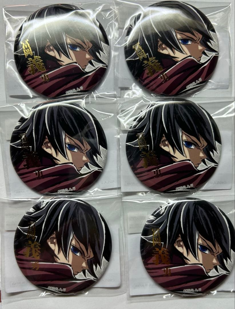 鬼滅の刃 C107 WEBSHOPくじ E賞 B 箔押し缶バッジ 6点 冨岡義勇