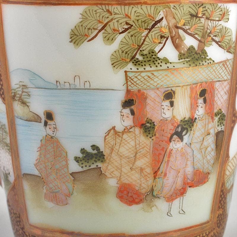 九谷焼　色絵金彩　加賀国　デミカップ　谷口製　酒杯　2点　合せ箱　V　R7000