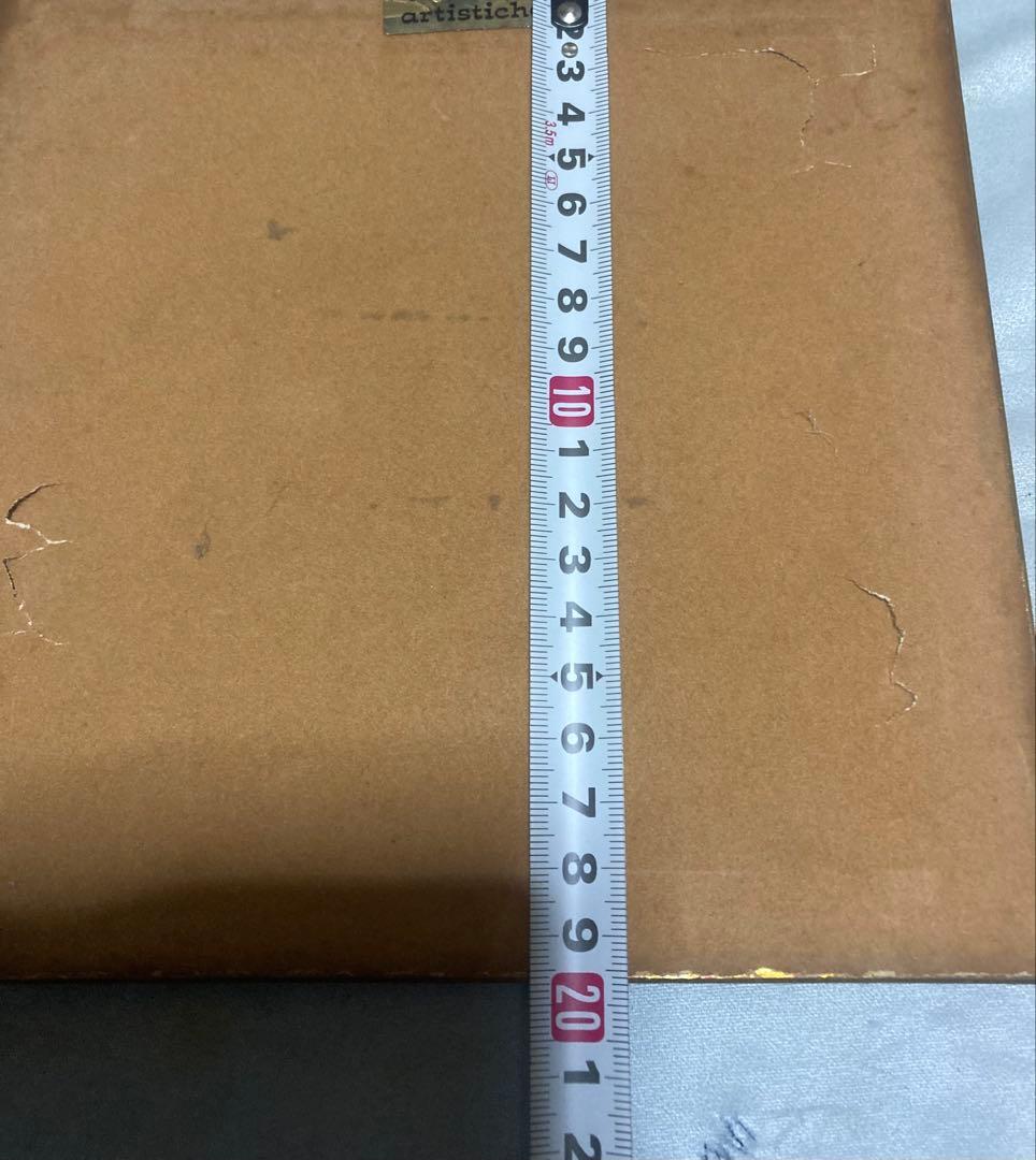 ジャンク品 刻印あり イタリア製 壁掛け 額装アート 詳細不明