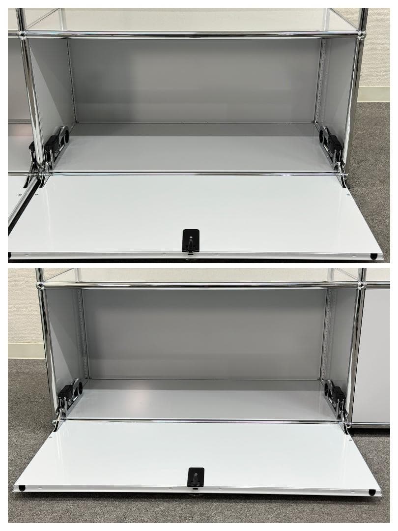 美品 正規品■USMハラー■キャビネット　2列2段　ライトグレー　サイドボード